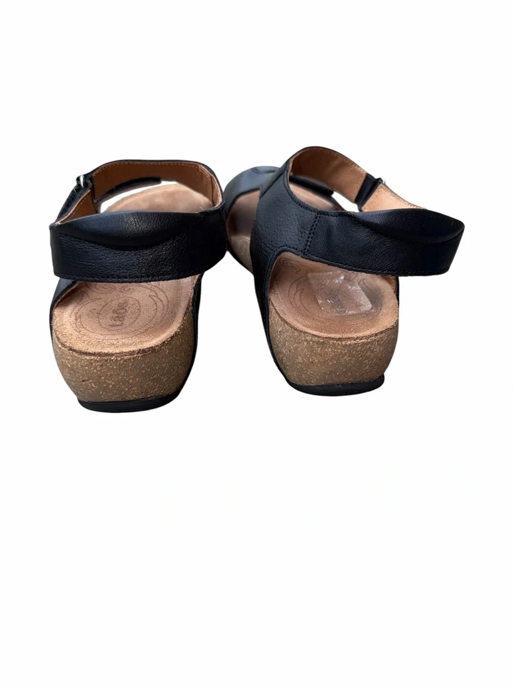 Taos Women's Rita Leather Black Wedge Sandals Shoes Sz 40/9-9.5
